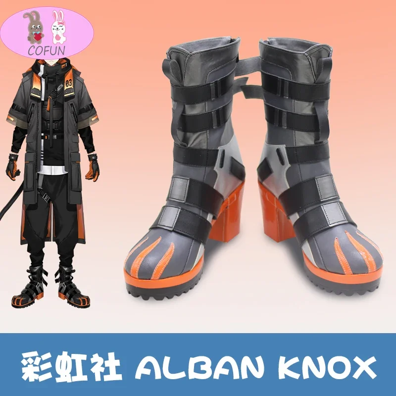 COFUN Anime! Vtuber NIJISANJI Nocytx Alban Knox Cosplay Shoes Boots Game Halloween Party Outfit PU Leather Women Men