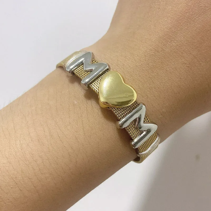 Customized Name 3D Bubble Letter Wide Band Chain Gold Bracelets Charms Balloon Handmade Jewelry Initial Jewelry For Women Gifts