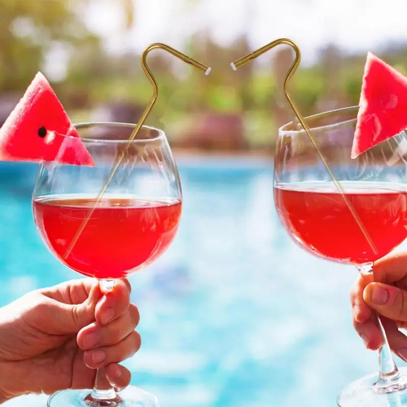 Słomki ze stali nierdzewnej wielokrotnego użytku zakrzywione przeciwzmarszczkowe trwałe metalowe słomki długie trwałe słomki do kubków koktajl z napojami