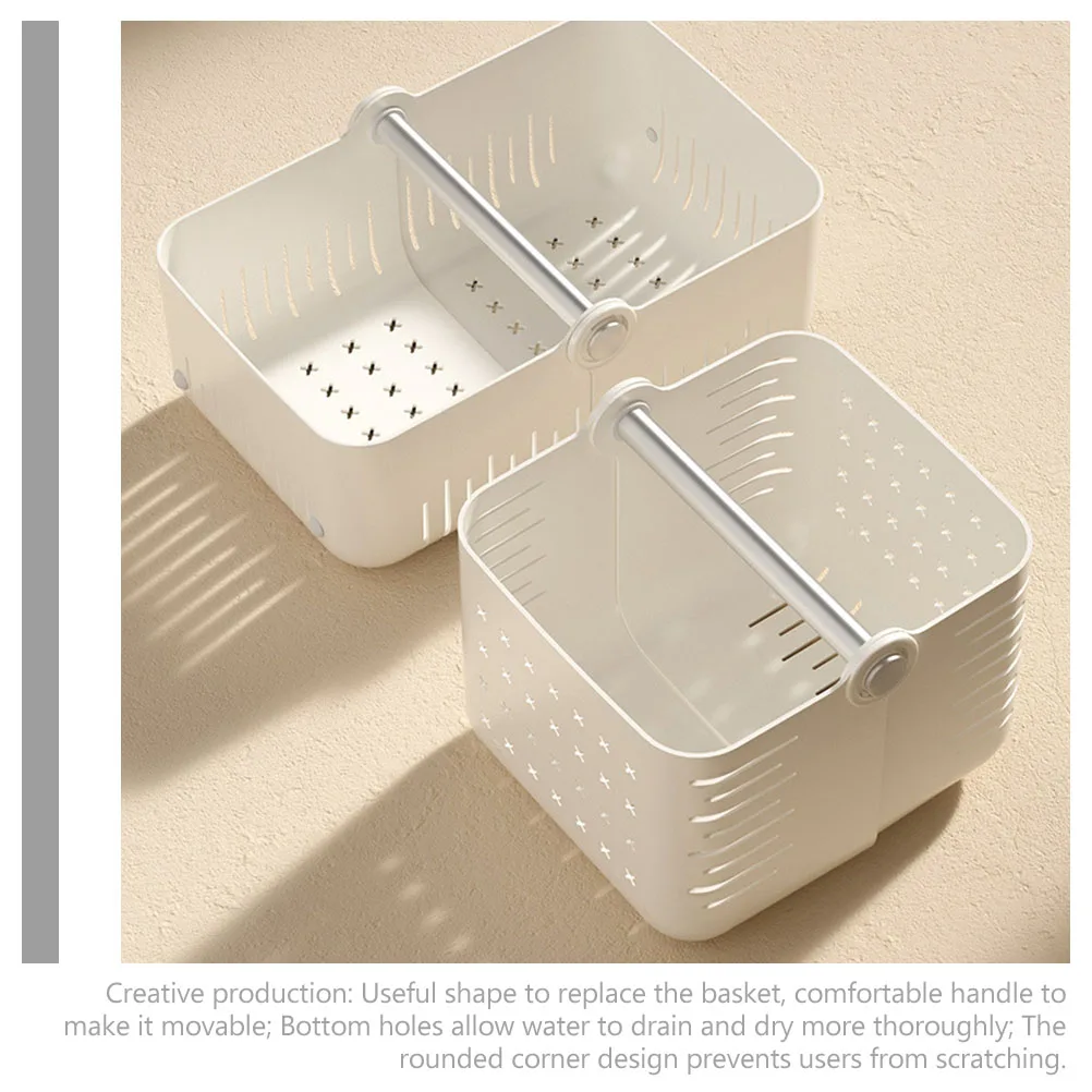 

Foldable Storage Basket With Handle 2 Styles Drainable Bathroom Organizer Household Collapsible Basket For Toiletries Cosmetics