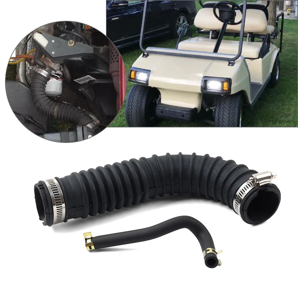 1016228 Air Intake Crankcase Breather Hose Vent Tube 2pcs For Club Car DS GAS Golf Carts 1992-1996 1997 Plastic & Rubber Black