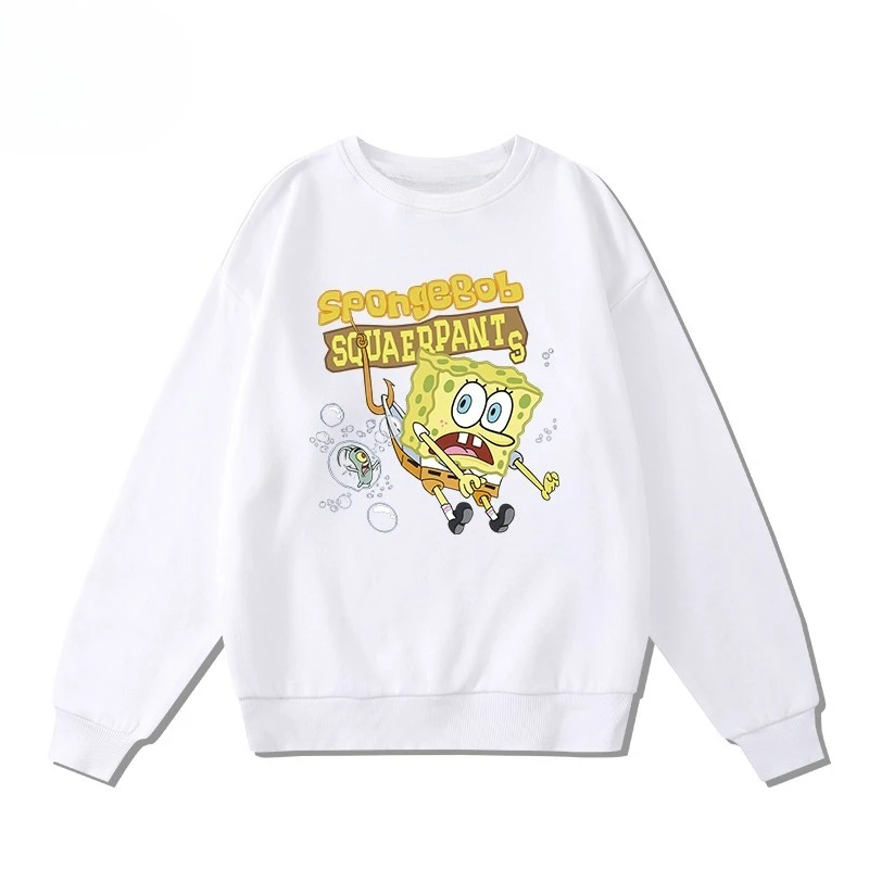 

The 2025 autumn/winter cartoon SpongeBob SquarePants printed round-neck hoodie is loose and suitable for both men and women