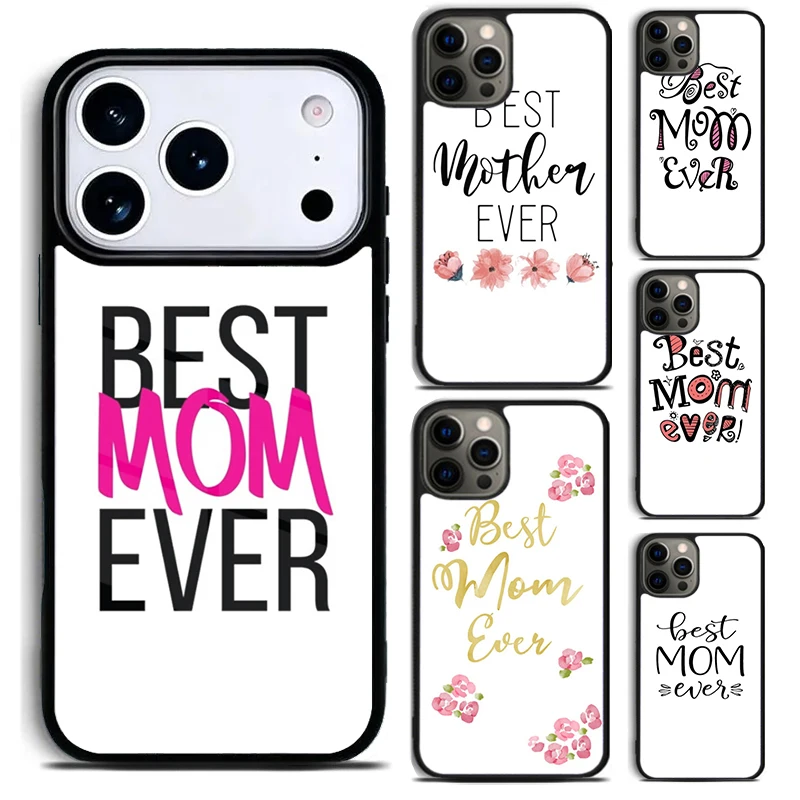 Coque de téléphone en silicone souple « Meilleure maman du monde » pour iPhone 17, 16e, 15, 14, 13, 12, 11, Mini, Pro, MAX