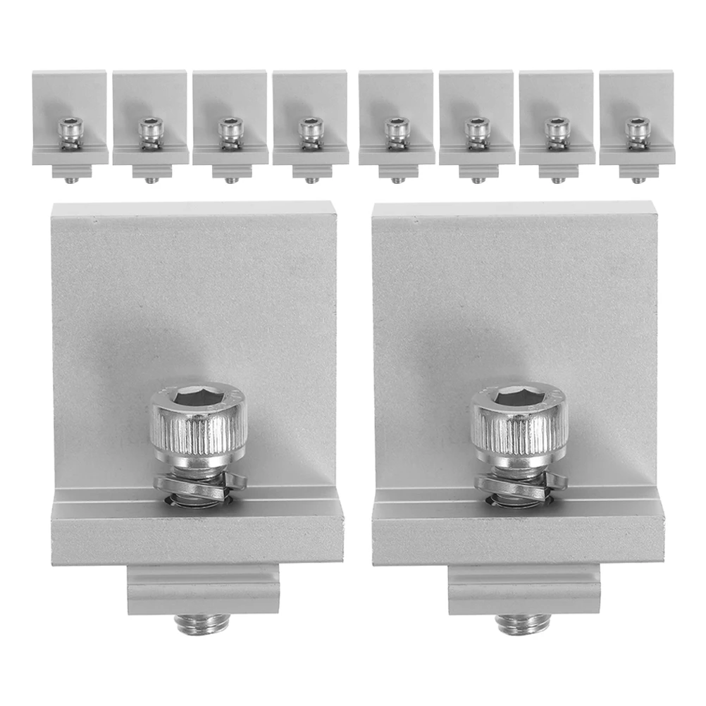 

12 шт. монтажные концевые зажимы для солнечной панели, стабильный крепежный кронштейн из алюминиевого сплава для солнечных модулей DIY, профессиональная установка M8x25