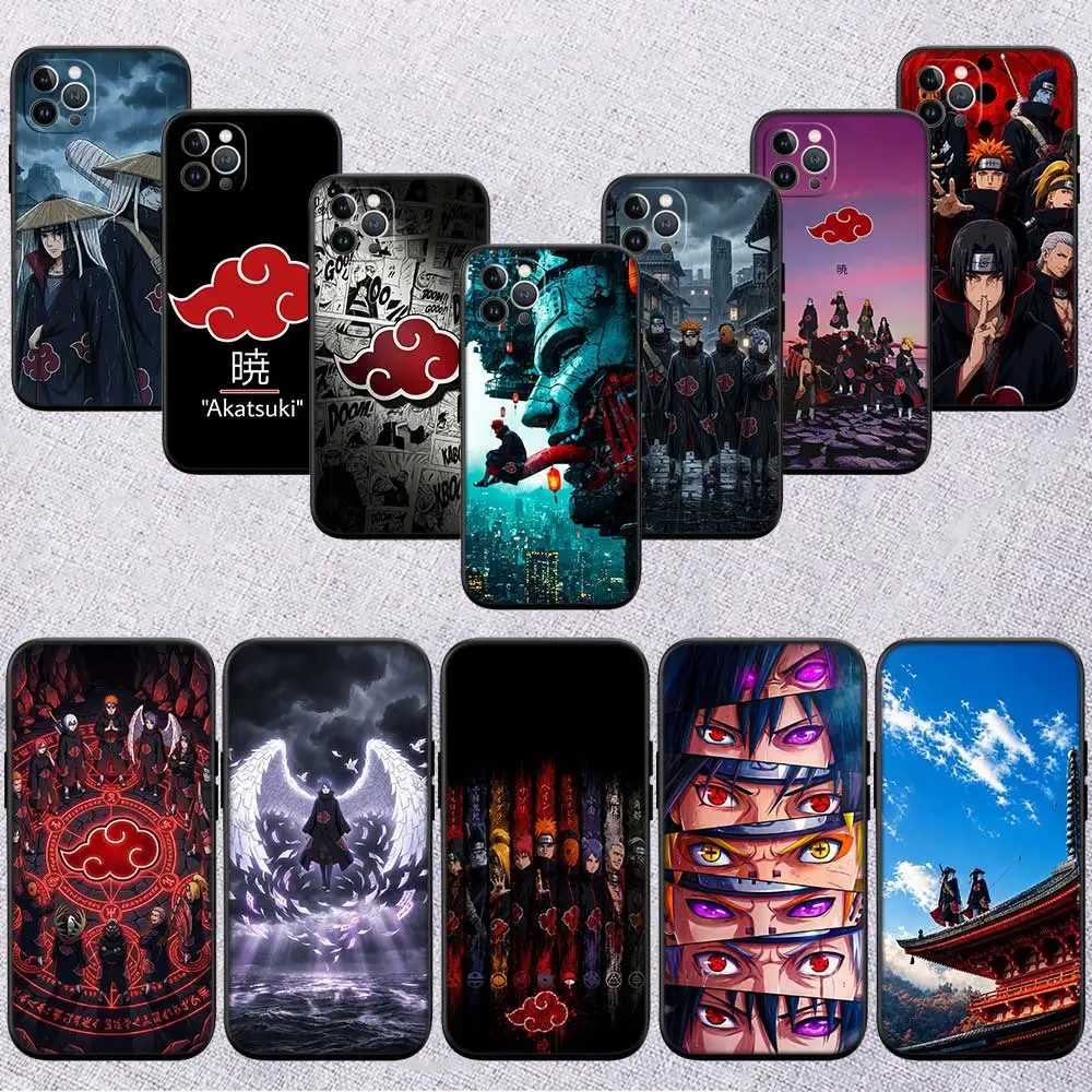 PU4 Anime Naruto Akatsuki Phone Case for Samsung Galaxy M06 M15 M16 M35 M55 M56 A36 A42 A50 A50S A51 A52 A32 A33