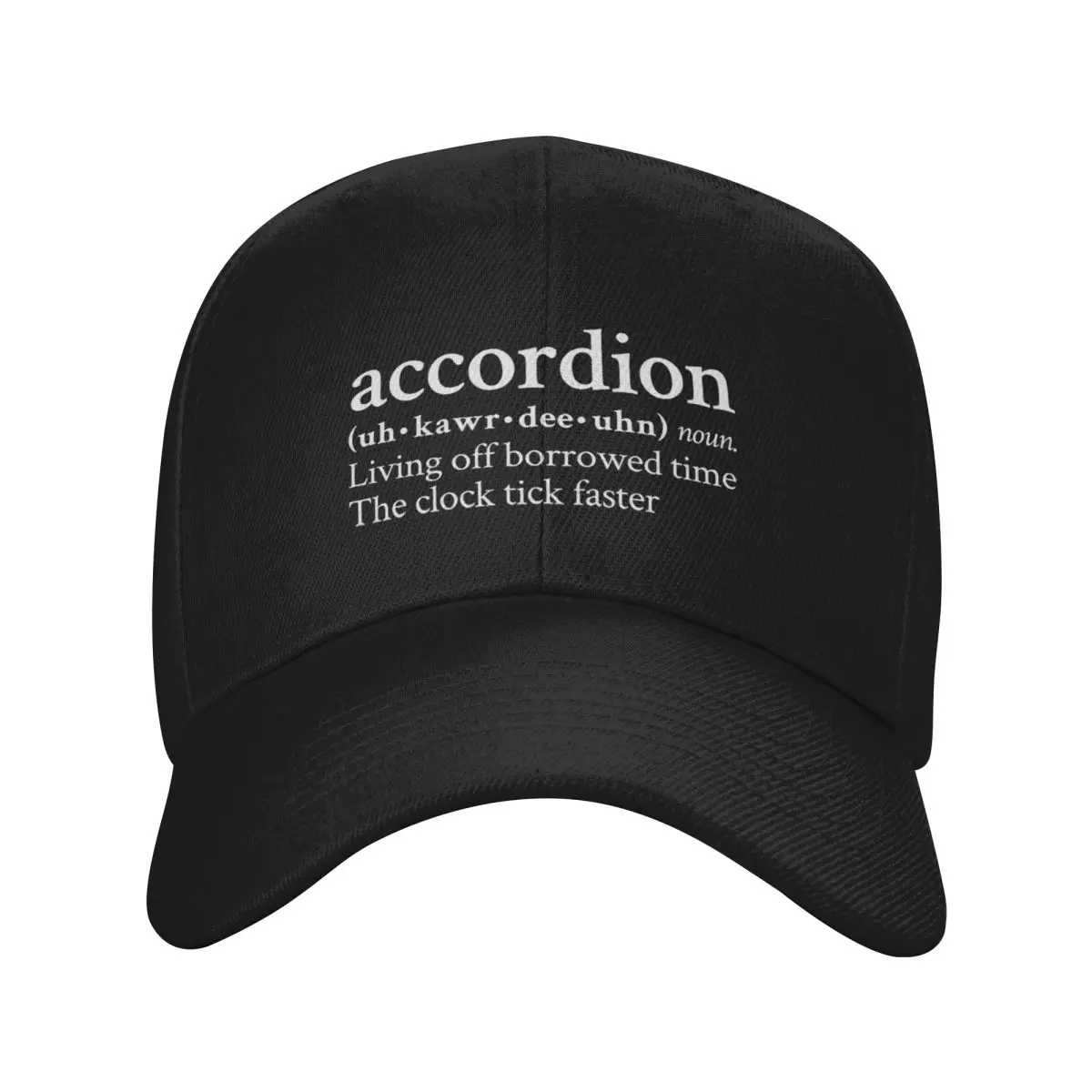 

Accordion Living Off Borrowed Time by MF DOOM Baseball Cap Military Tactical Cap Wild Ball Hat Ball Cap Women Hats Men's