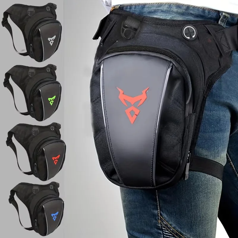 Adjustable Motorcycle Drop Leg Bag Waterproof Oxford Thigh Fanny Pack Multi‑Pocket Motorbike Hip Bag for Outdoor Riding Travel