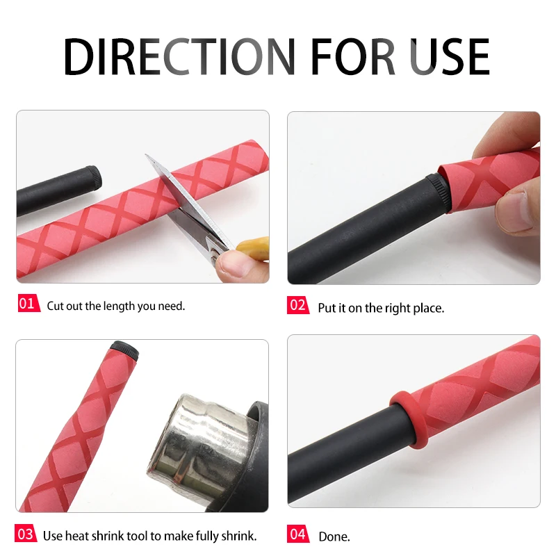 1pcs Non Slip Heat Shrink Tube Fishing Rod Wrap 15 18 20 22 25 28 30 35 40 45 50mm DIY Handle Insulated Protect Waterproof Cover