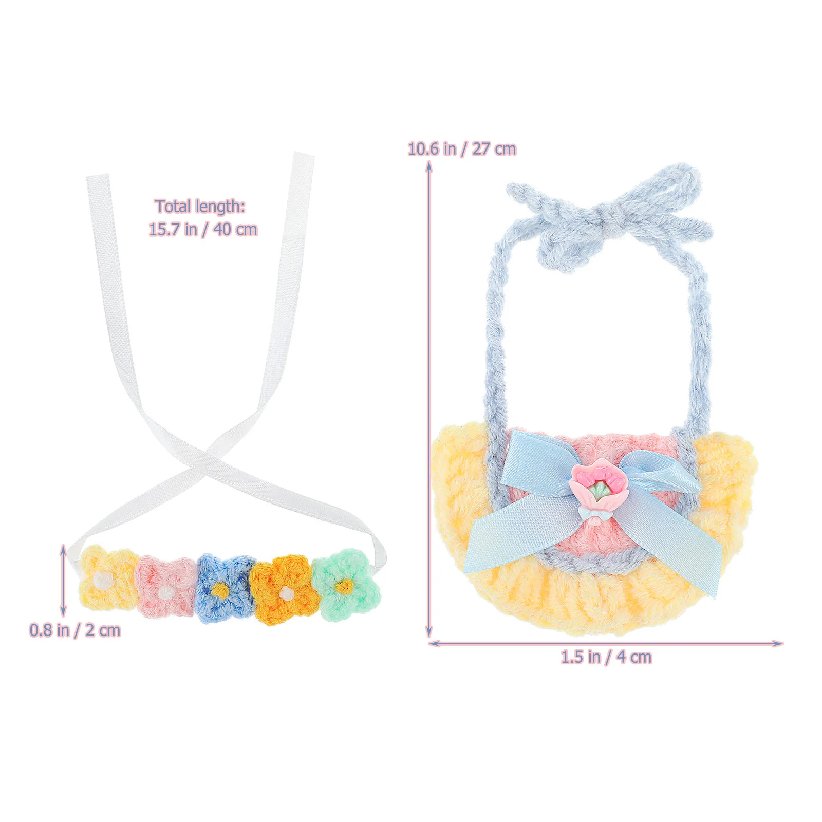 1 conjunto de acessórios para bebê de 17cm, babador com faixa floral para adereços fotográficos e roupas de bebê, roupas de brinquedo