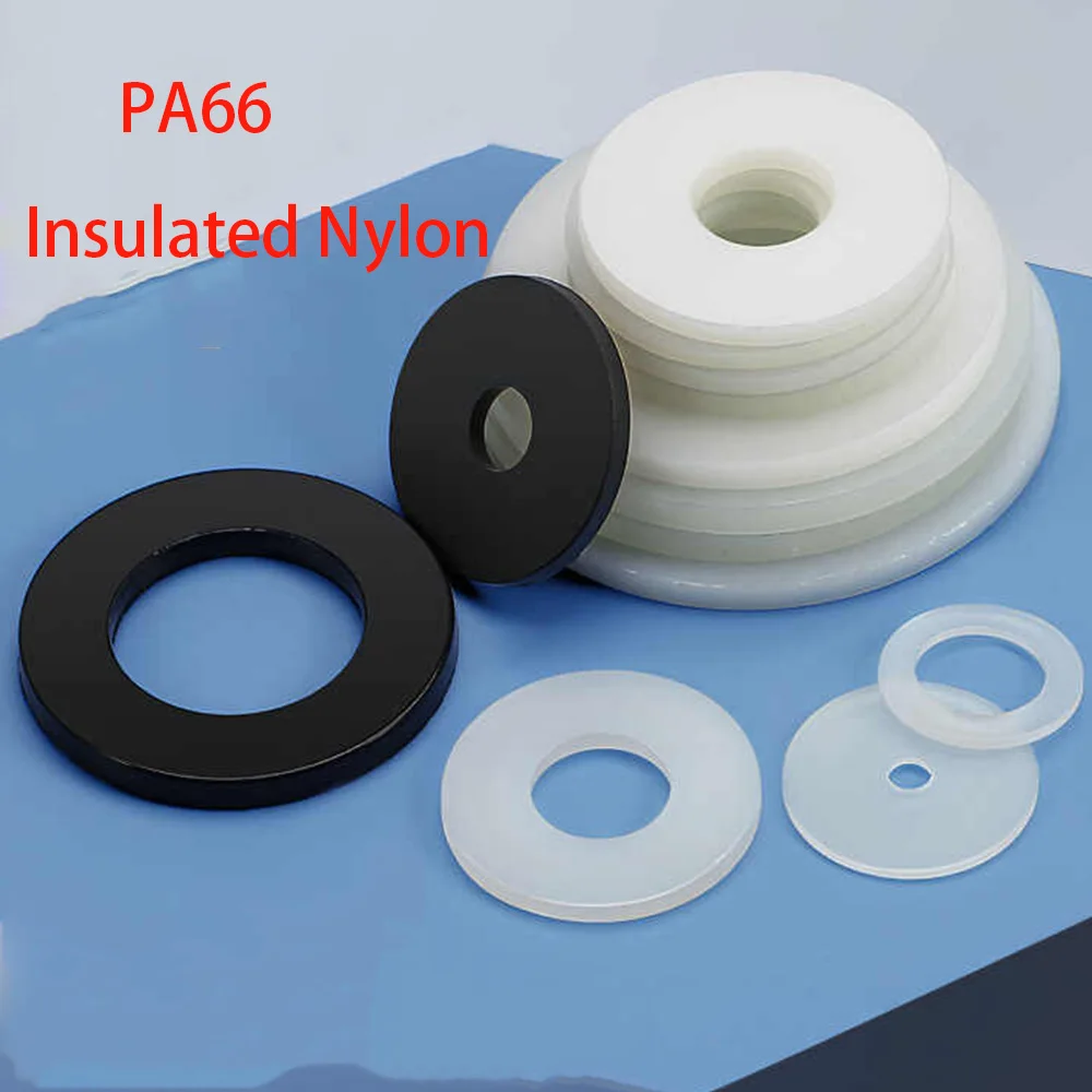10-500Pcs Plastic Nylon Washer Gasket Ring 2/2.5/3/4/5/6/8/10/12/14/16/18mm White/Black Flat Washer Spacer Sealing Gasket Ring