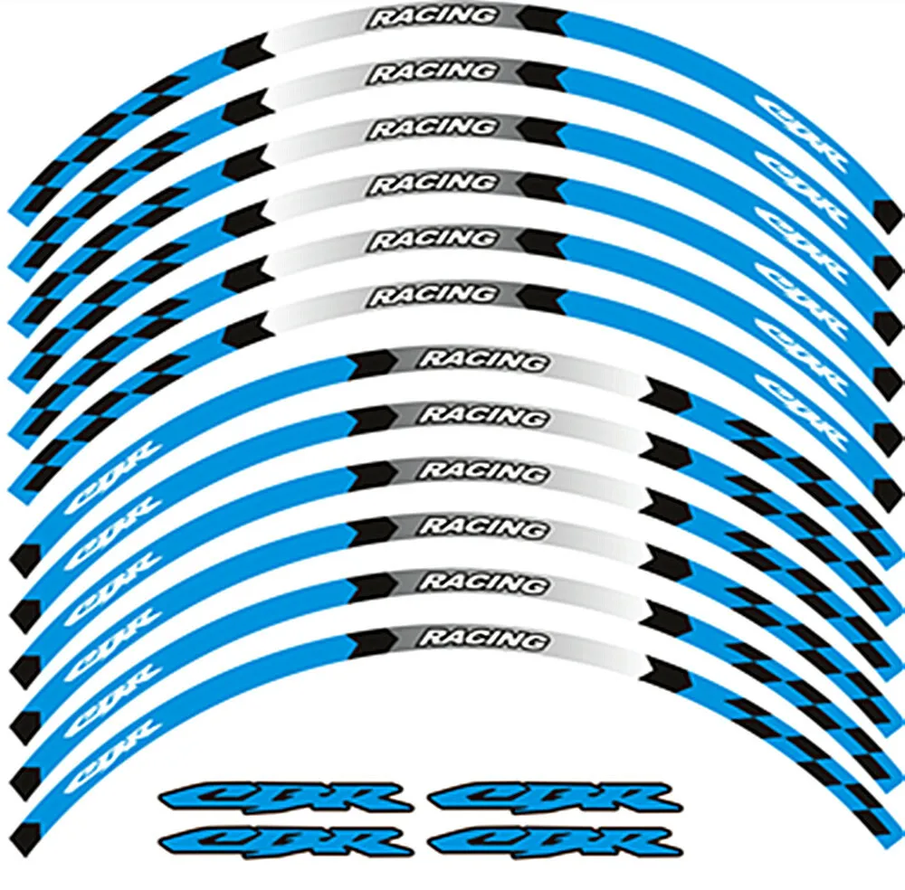 17inch Wheels Hub Stickers Motorcycle Accessories Reflective Decals Stripes For HONDA CBR 1100XX 125R 300R 500R