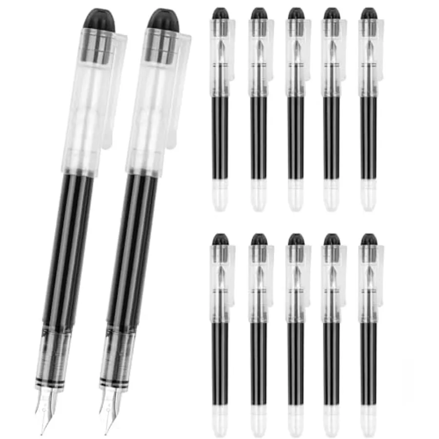 

12 шт. одноразовые перьевые ручки, черные ручки для плавного письма, быстросохнущая чернильная ручка, офисные школьные принадлежности для рисования, эскизов, звонка