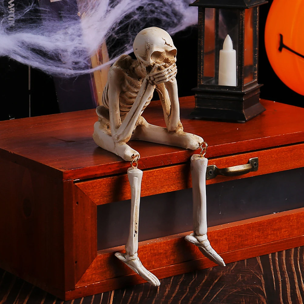 

1pcs Skull Decor Halloween Mini Statue For Statue Figurines Desktop Shelf Home Office Party Decoration