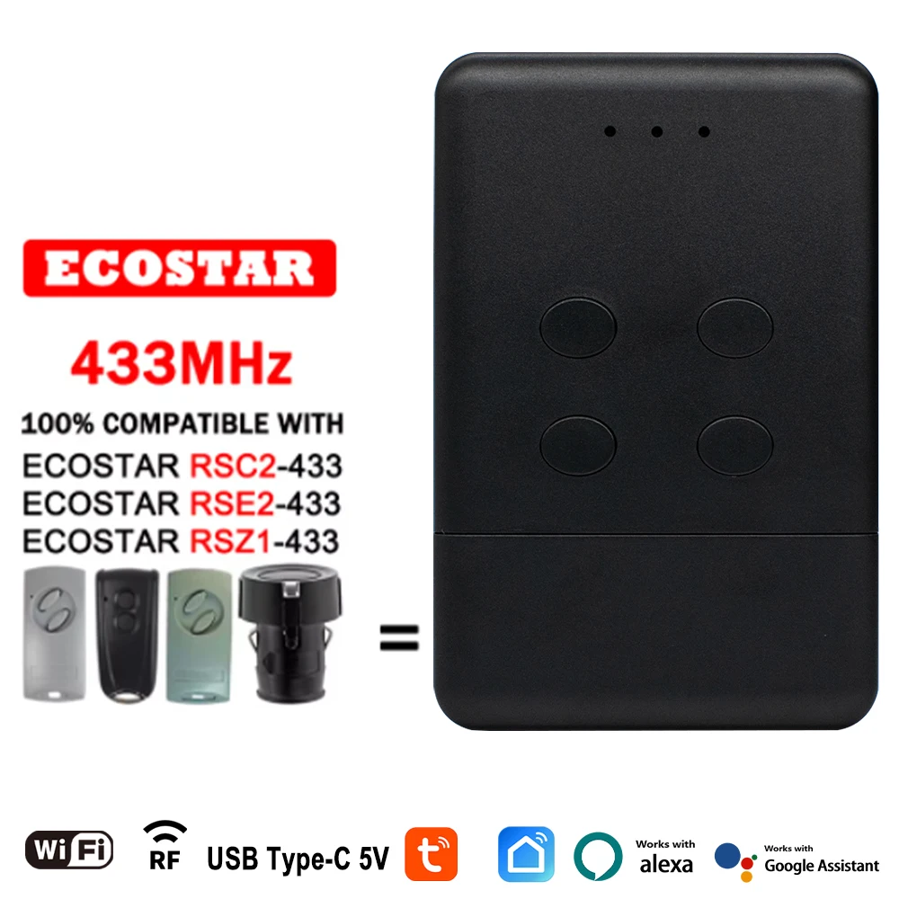 Новые стили ECOSTAR 433 МГц Tuya Wi-Fi пульт дистанционного управления для гаражных ворот замена RSC2 RSE2 RSZ1 433,92 МГц управление воротами