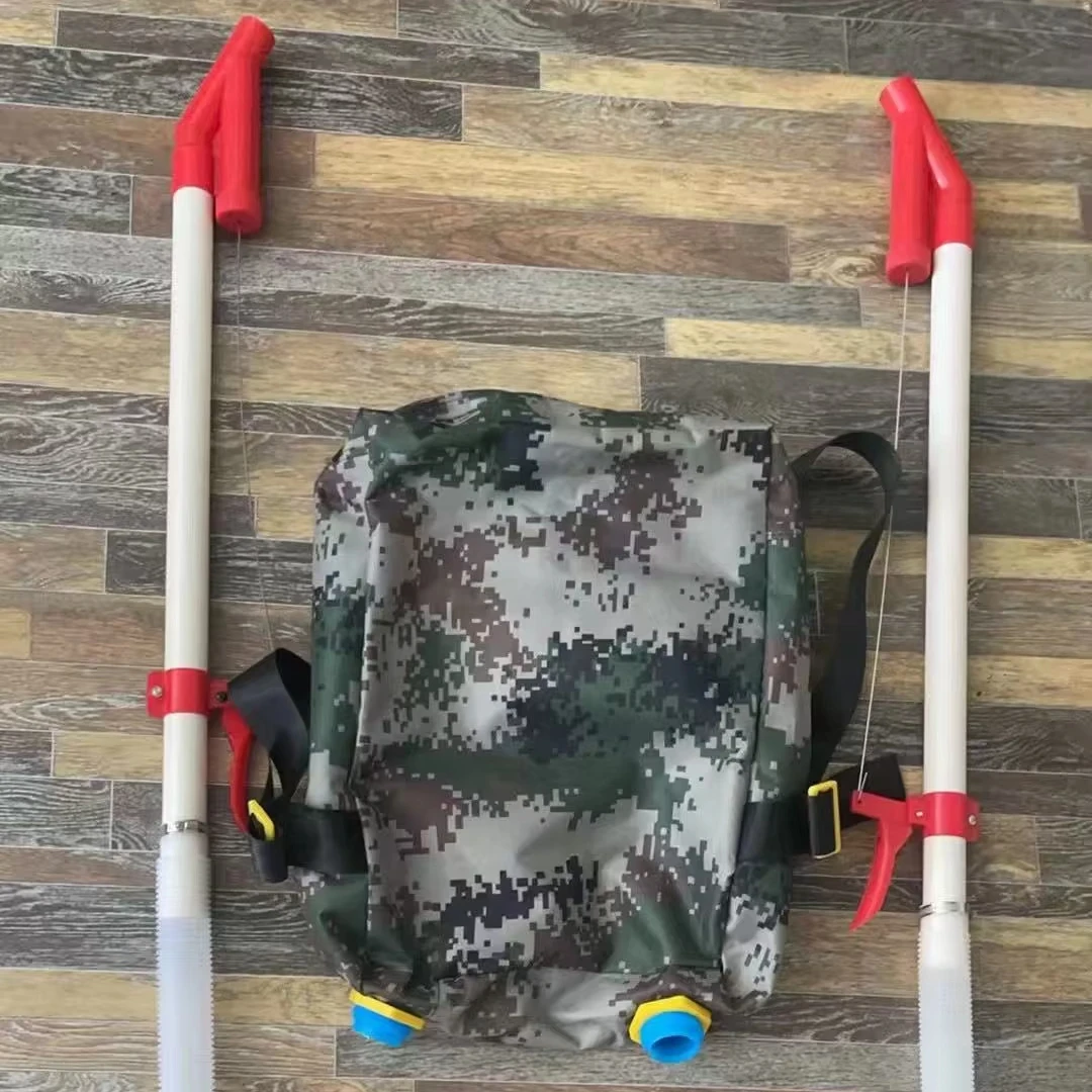 

Handheld granular fertilizer spreader with 15-liter backpack capacity and adjustable flow control fertilizer applicator backpack