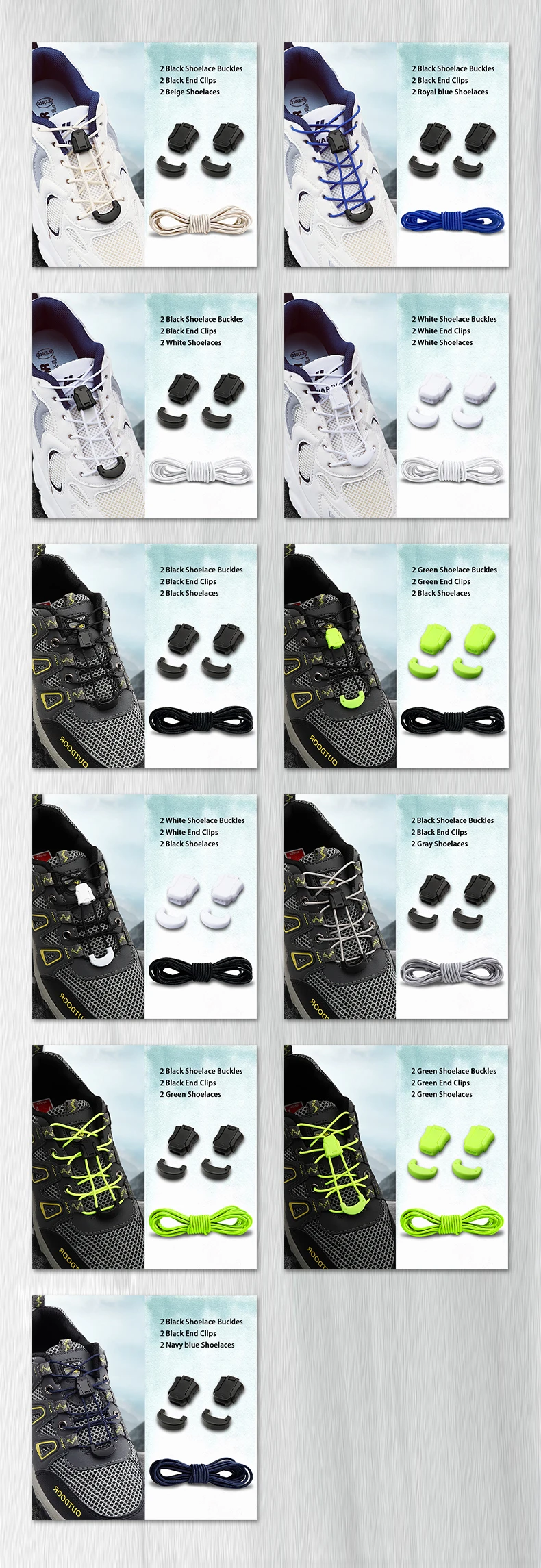 Schnellverschluss-Schnürsenkel für Kinder und Erwachsene, Outdoor-Sportschnürsenkel, runde elastische Schnürsenkel, drei Längenoptionen, 1 Paar – Detail 8