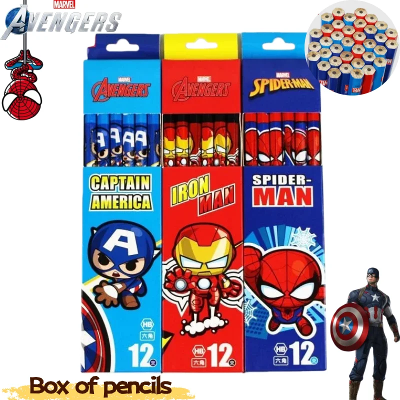 

Marvel Мстители Капитан Америка Человек-Паук креативный персонализированный мультяшный карандаш модный аниме-персонаж товары карандаш
