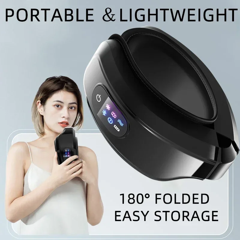 Smart Eye Massager Vibrator Heating Vibration with Bluetooth Music Foldable Eye Mask Eye Strain Migraines Relief Improve Sleep