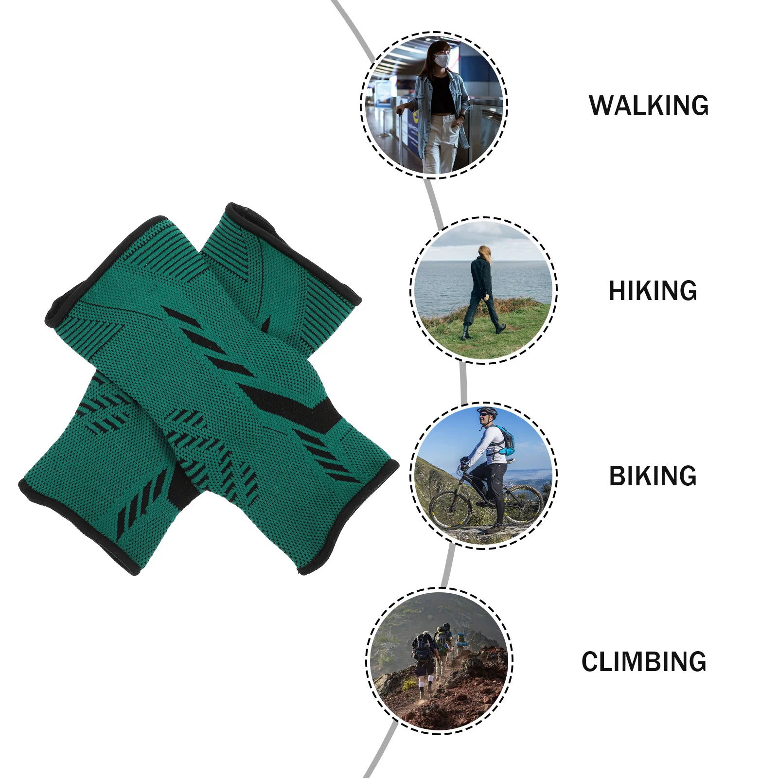 1 زوج ضغط الكاحل كم لالتهاب اللفافة الأخمصية لتخفيف الآلام دعم القدم جوارب واقية الرياضة دعامة كاحل تنفس