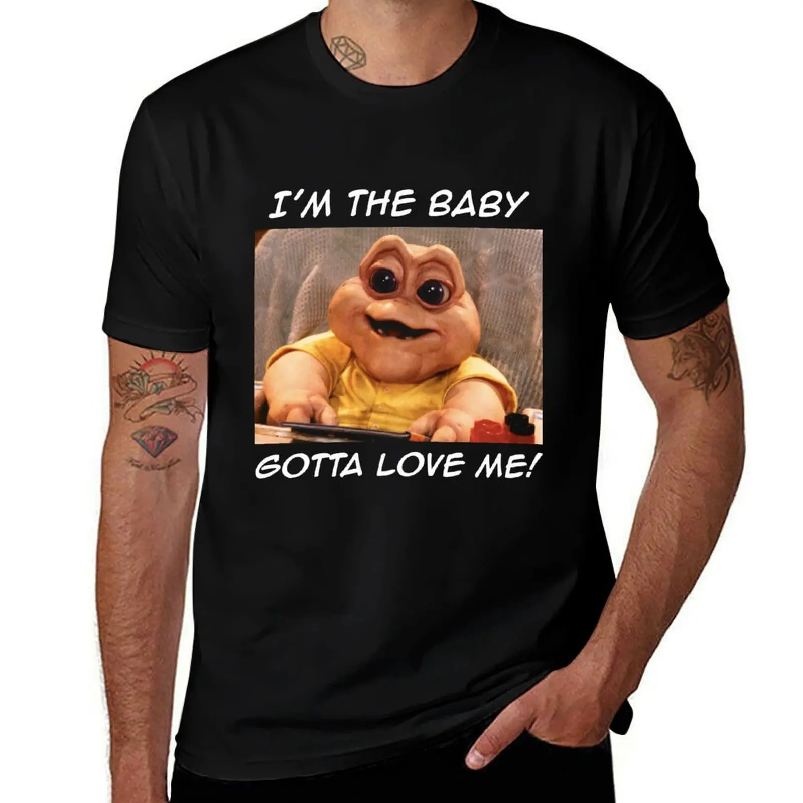 

I'm the baby gotta love me Baby Sinclair character T-Shirt t shirt man cotton t shirt custom print