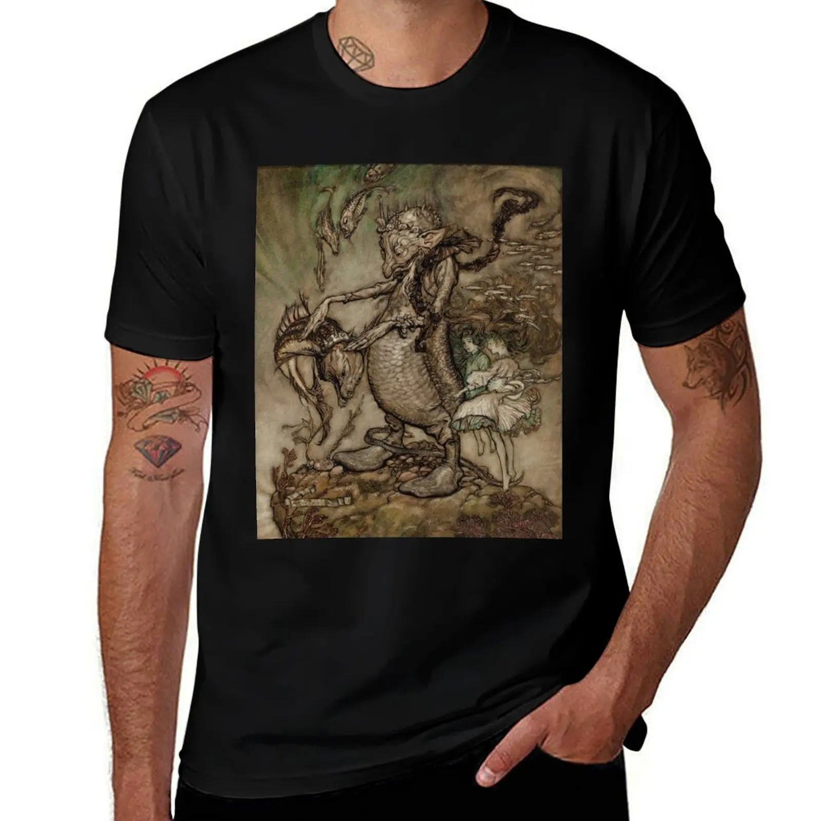 Water goblin illustration - Arthur Rackham T-Shirt graphic t shirts anime sweat shirts, men