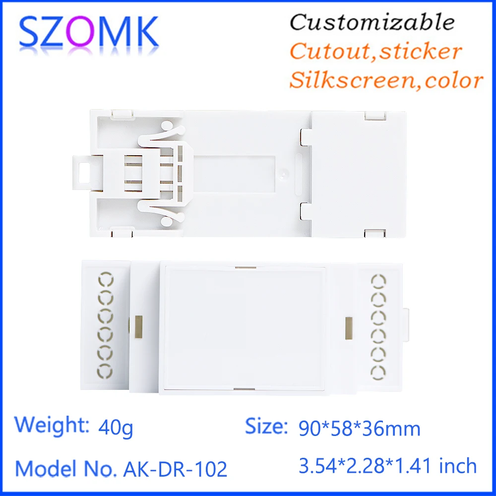 1Piece SZOMK din rail junction box  90X58X36mm ABS plastic case enclosure terminal block