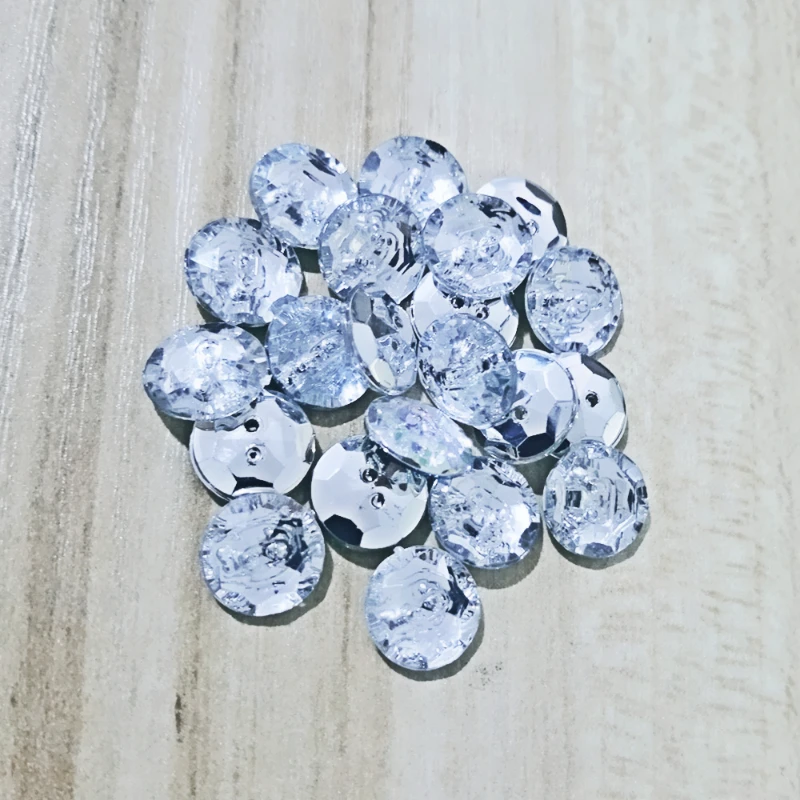 50PCs Acrylic Sewing Buttons Scrapbooking Round 2 Holes Costura Botones Decorate bottoni botoes 11mm B211212