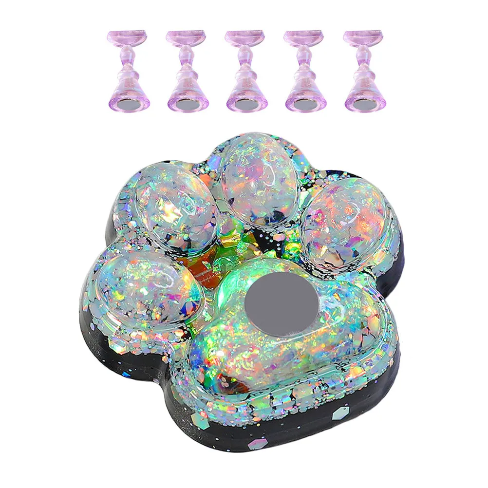 

Набор из 1 подставки для демонстрации накладных ногтей с подсветкой, премиум-класса, портативный, с дизайном в виде когтя, инструмент для практики нейл-арта, аксессуары для маникюра