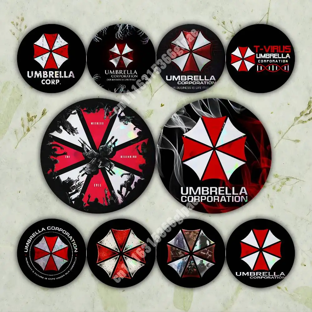 R-Resident Evil-S Pin Badge 2PC Sets for Clothes & Accessories & Bags Umbrella Corporation Metal Button Vibrant Collection