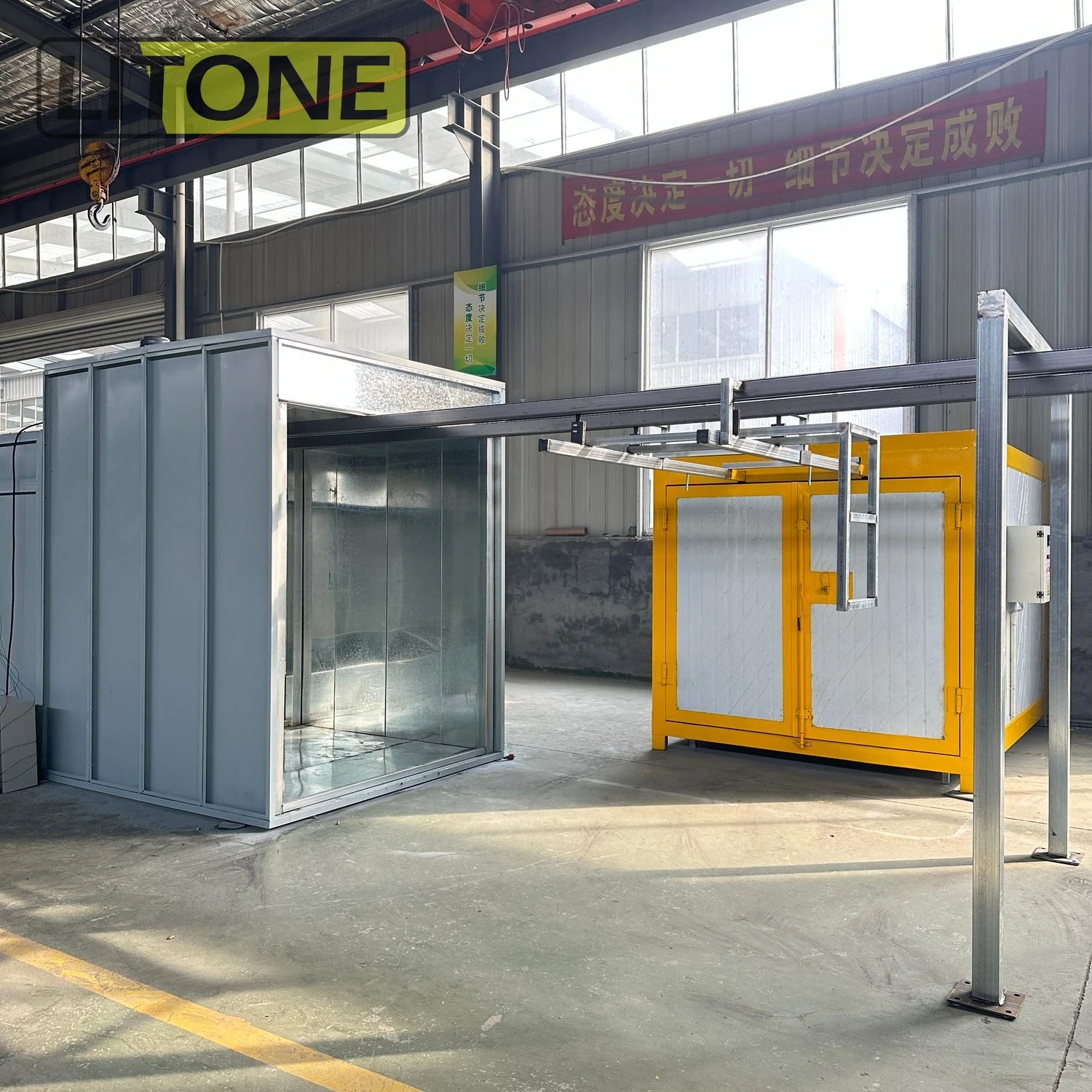Competitive Price Large Powder Coating Spray System Equipment Air Paint Tank Conveyor Moving Manual For Multiple Coats