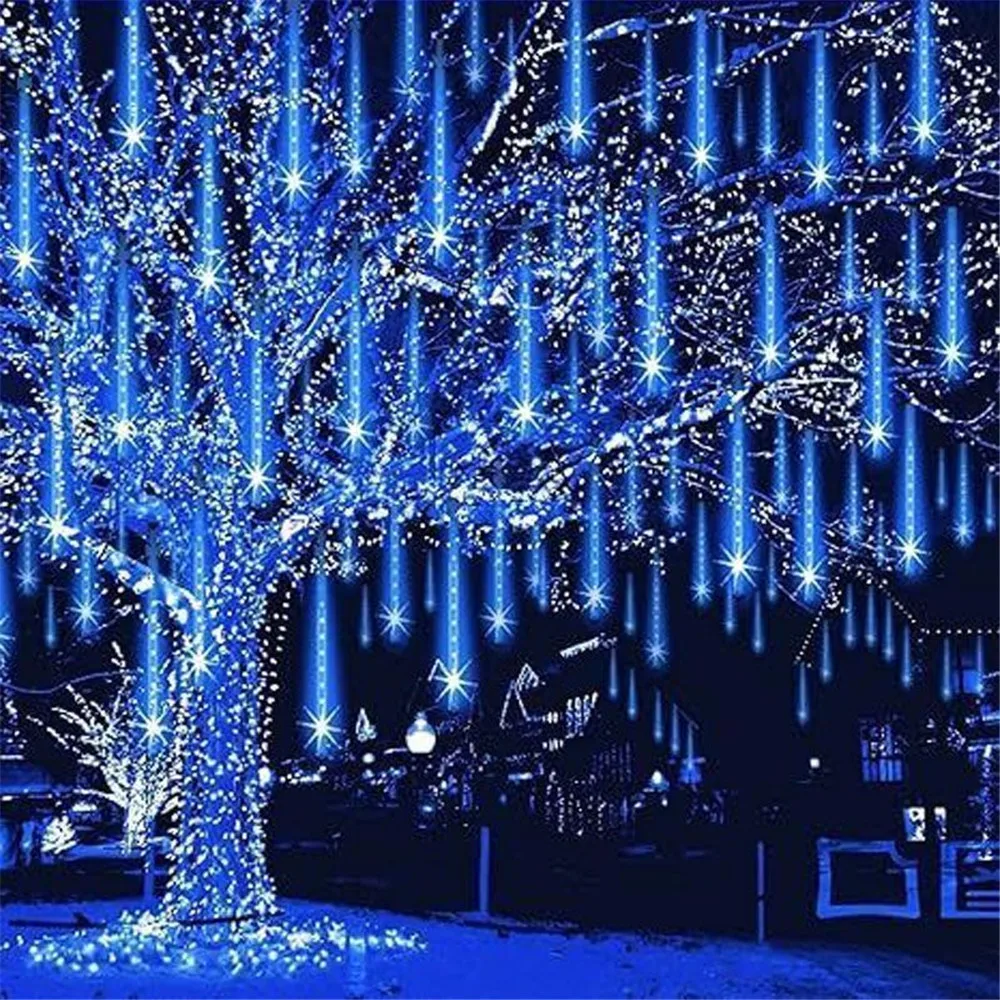 8 Buis Eu/Us Plug Led Meteorendouchelampen Vallende Regenval Sprookjesachtige Lichtslingers Voor Kerstfeest Tuin Vakantie Decoraties