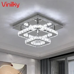 Modern Crystal Chandelier Dining Room Decora Pendant Hanging Lights Fixtures Luxury Stainless Steel Indoor Bedroom Ceiling Lamps