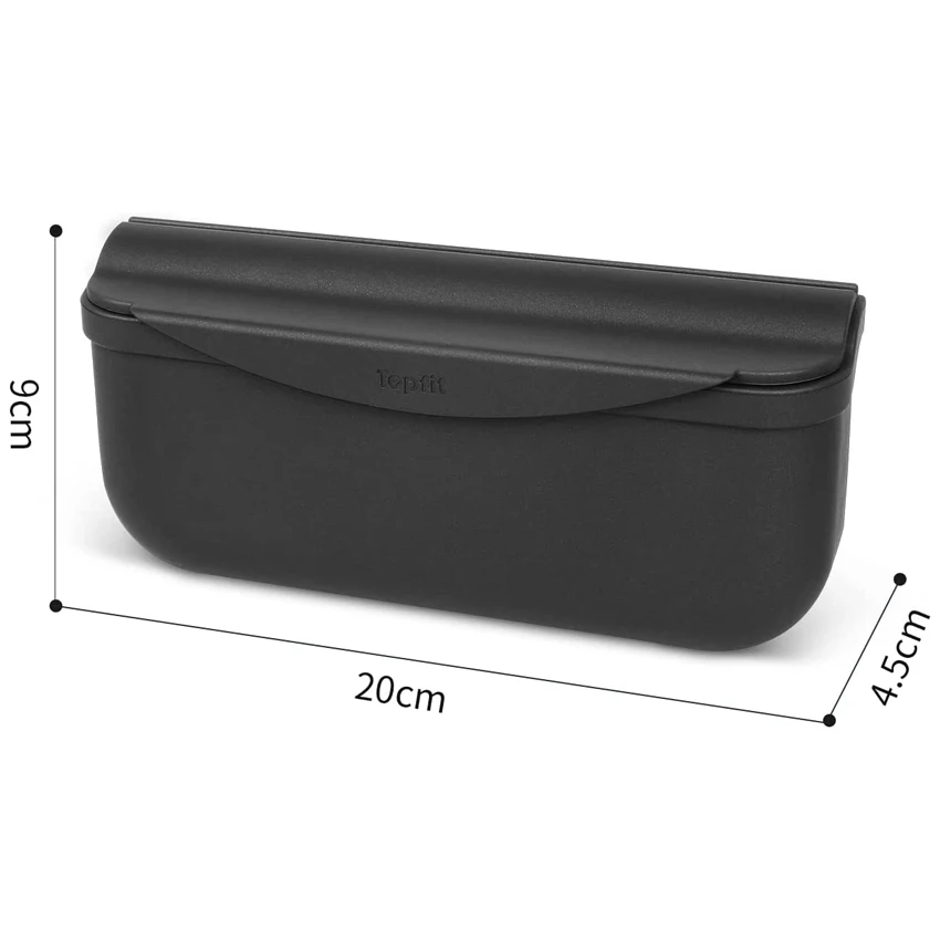 Herval For Tesla Model 3 Model Y 2020-2023 Silicone Storage Box Sun Glasses Coin Card Nylon Hook Loop Organizer Velcro Container