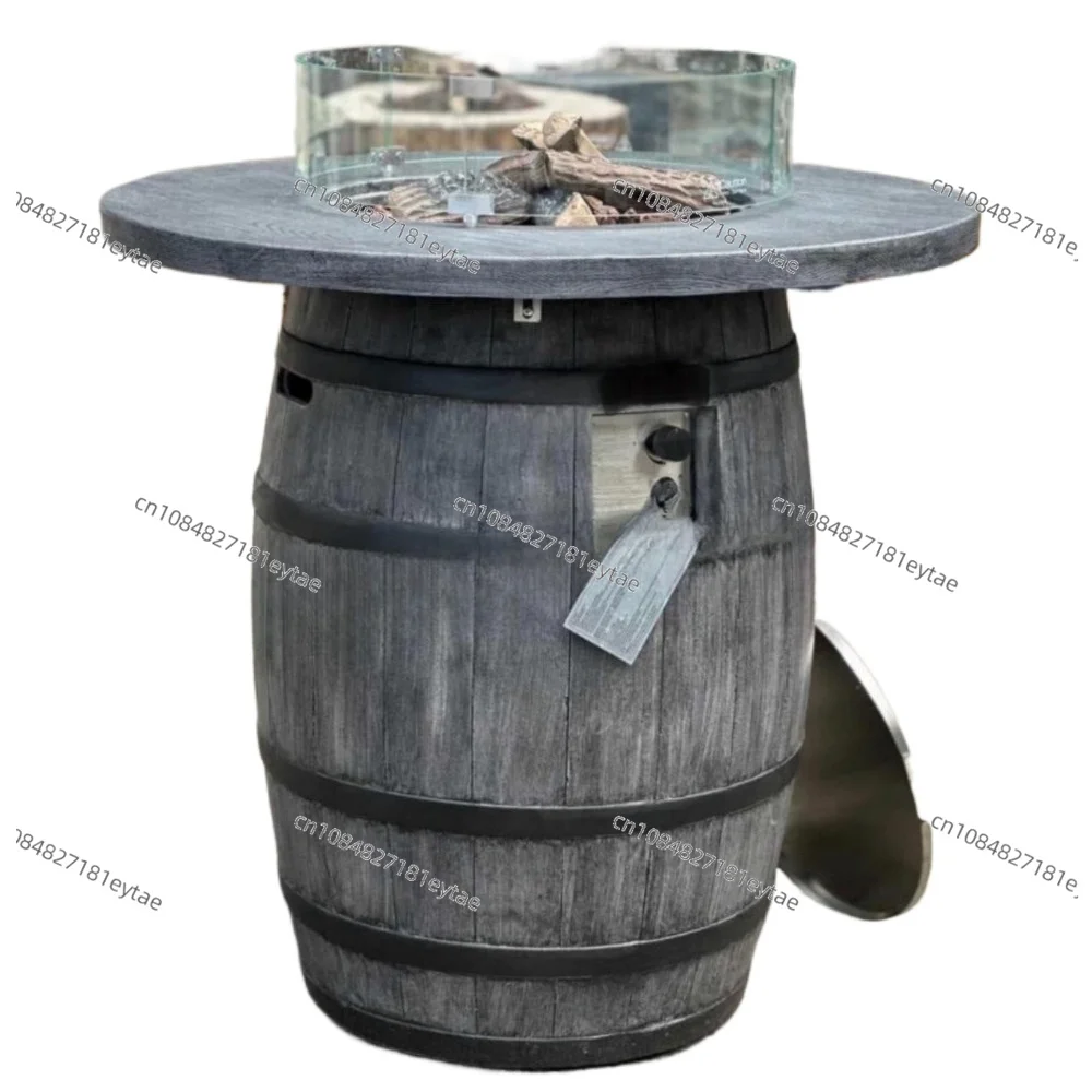 Terrace Bar Fire Table Gas Pit Hotel Outdoor Country Barrel Fire Table