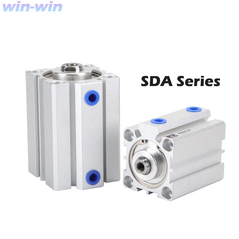 

Air Cylinder SDA Series Pneumatic Compact Cylinder 16 20 25 32 40 50 63 80 100mm Bore Double Acting 5-100mm Stroke Thin Cylinder