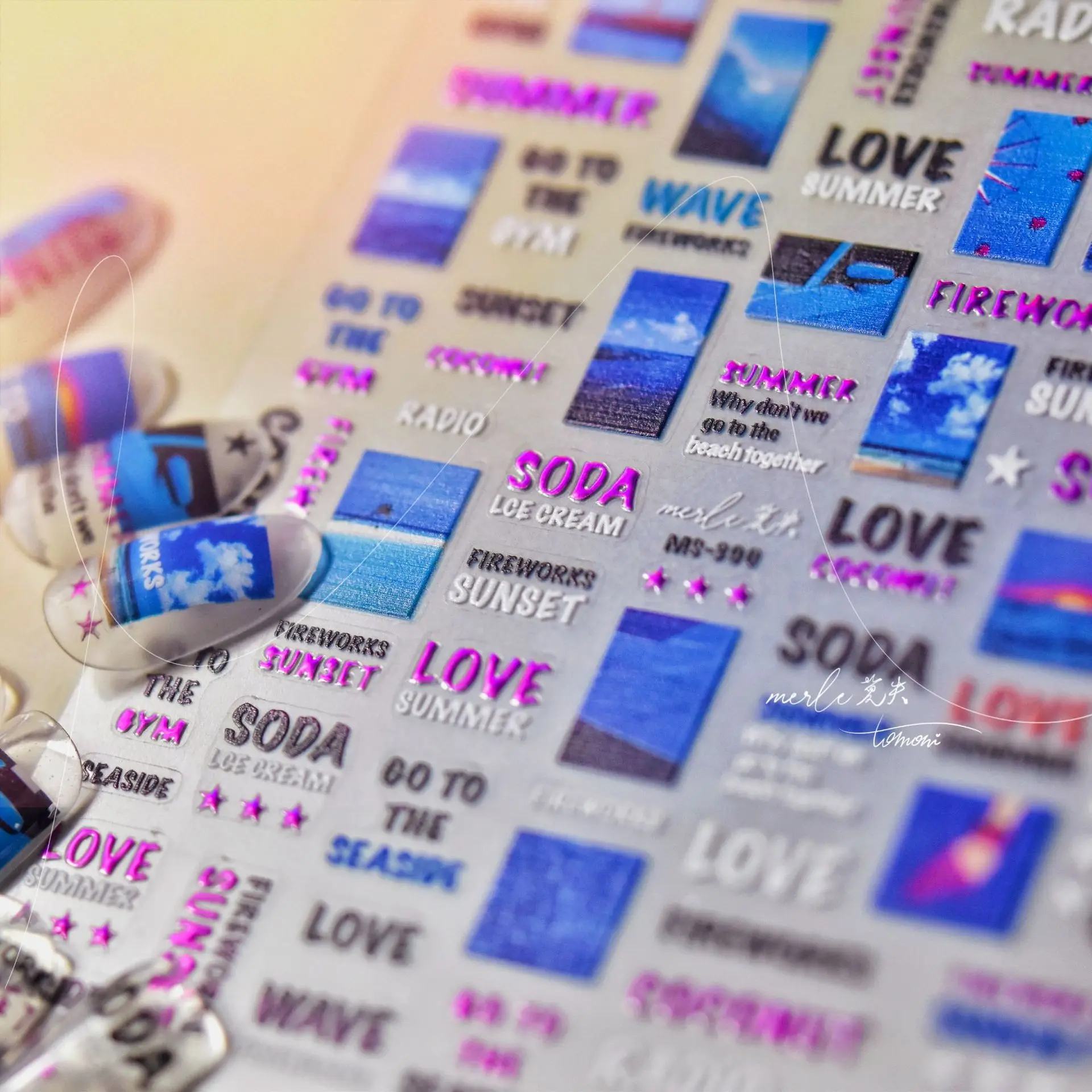 5d inglês carta decalque do prego carimbo quente cor carta decalque letras slider de alta qualidade requintado decoração da arte do prego adesivo