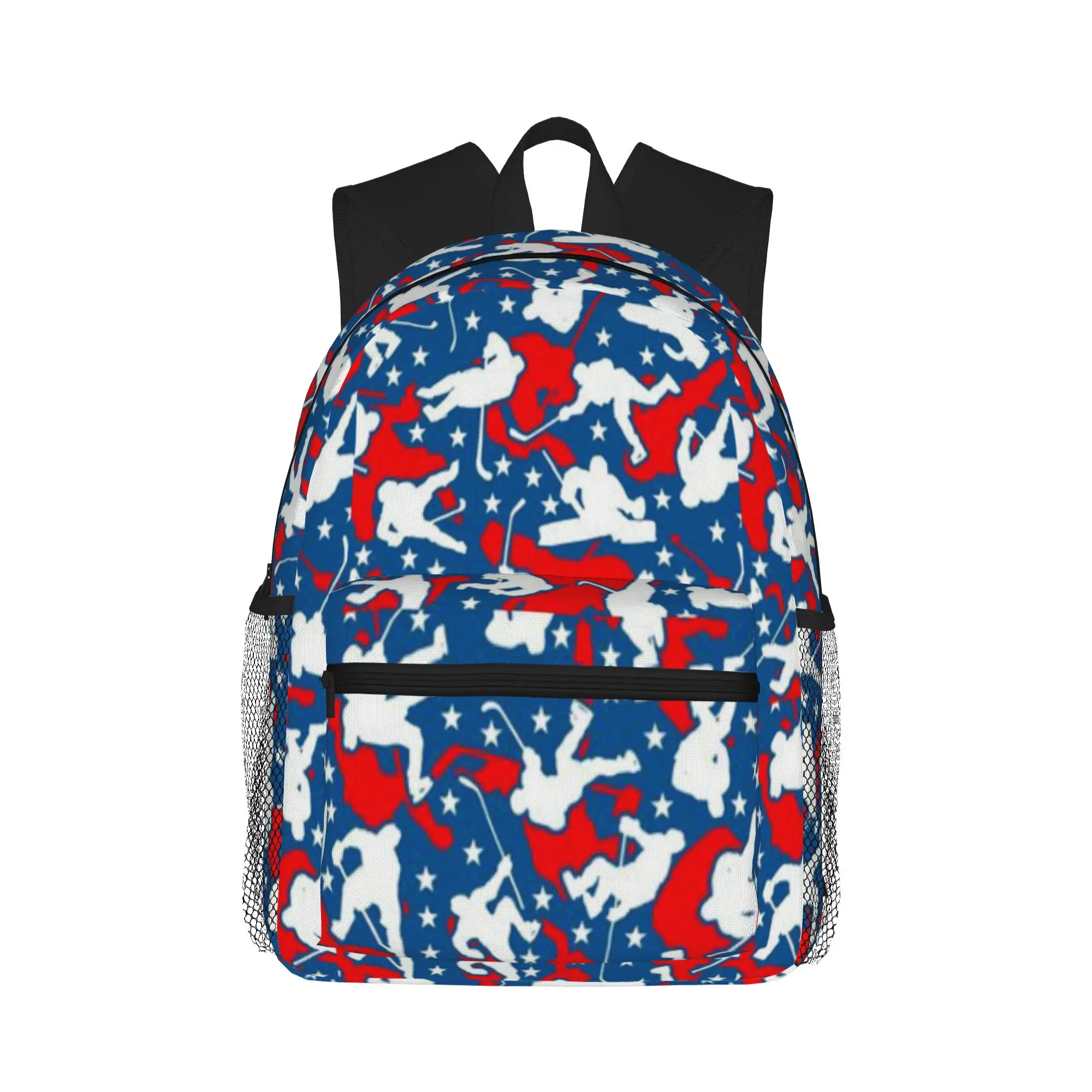 

Ice Hockey Player USA American Flag Camo Camouflage Pattern Casual Backpack for Students and Adults Bags for women