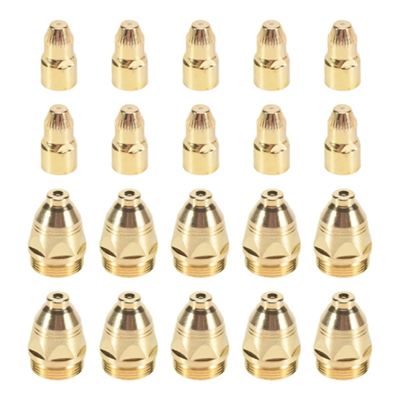 

AC23-10 Sets/Lot P80 Air Plasma Consumables Golden CNC Cutting Machine Plasma Cutter Nozzle Hafnium Electrode