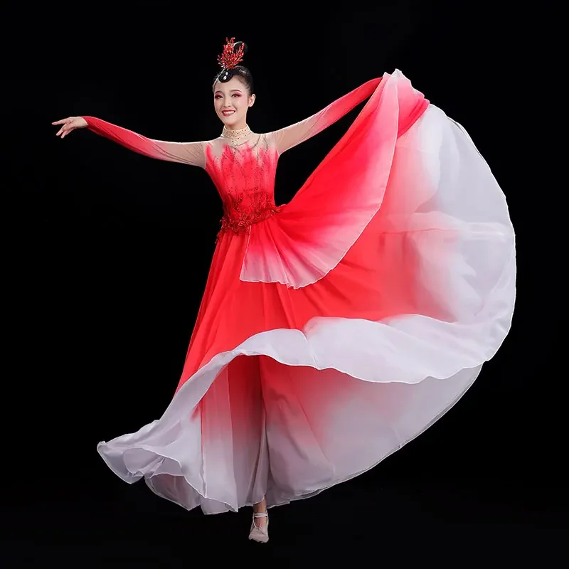 Chinese Dance in the Light, Long Skirt, Female Opening Dance, Big Swing Skirt, Grand Performance Dress