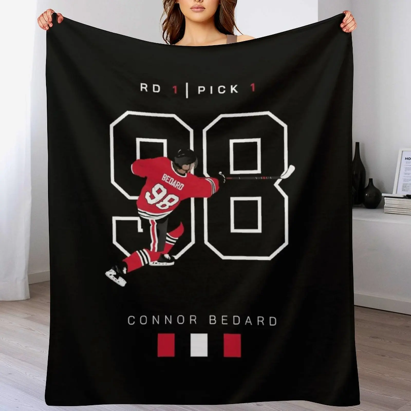 

Bedard Number 1 Draft Pick Artwork Throw Blanket Summer Custom Heavy Blankets