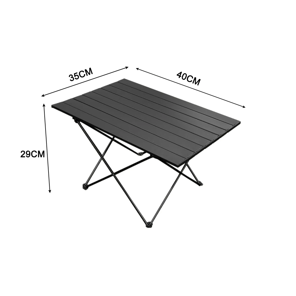 Camping Folding Table BBQ Folding Table Multifunction for Outdoor (Black)