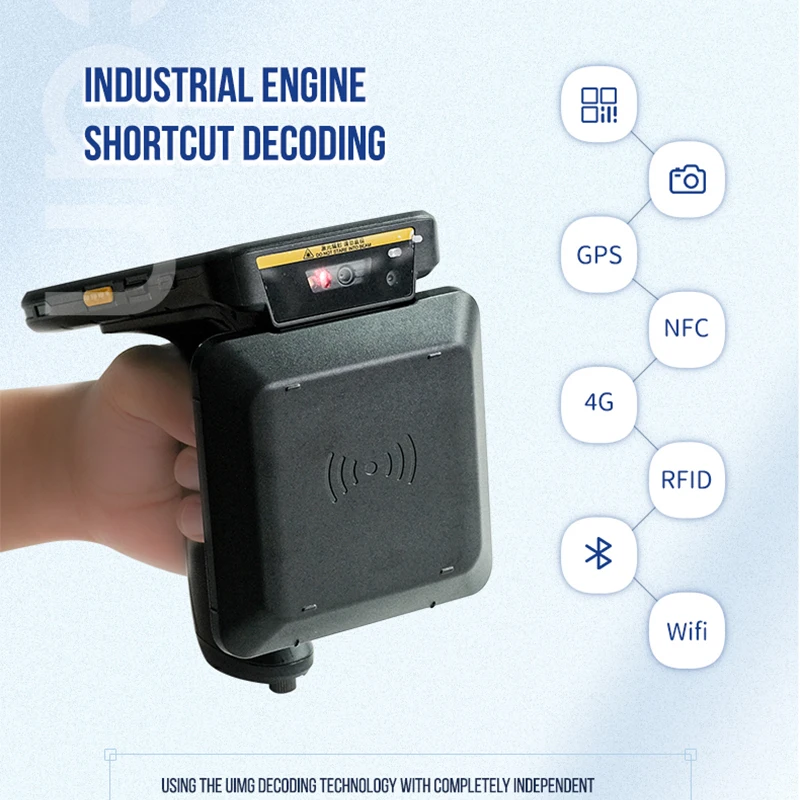Lecteur d'étiquettes Rfid sans fil Android Pda, Scanner de codes-barres, Portable, Uhf, lecteur Rfid, longue portée
