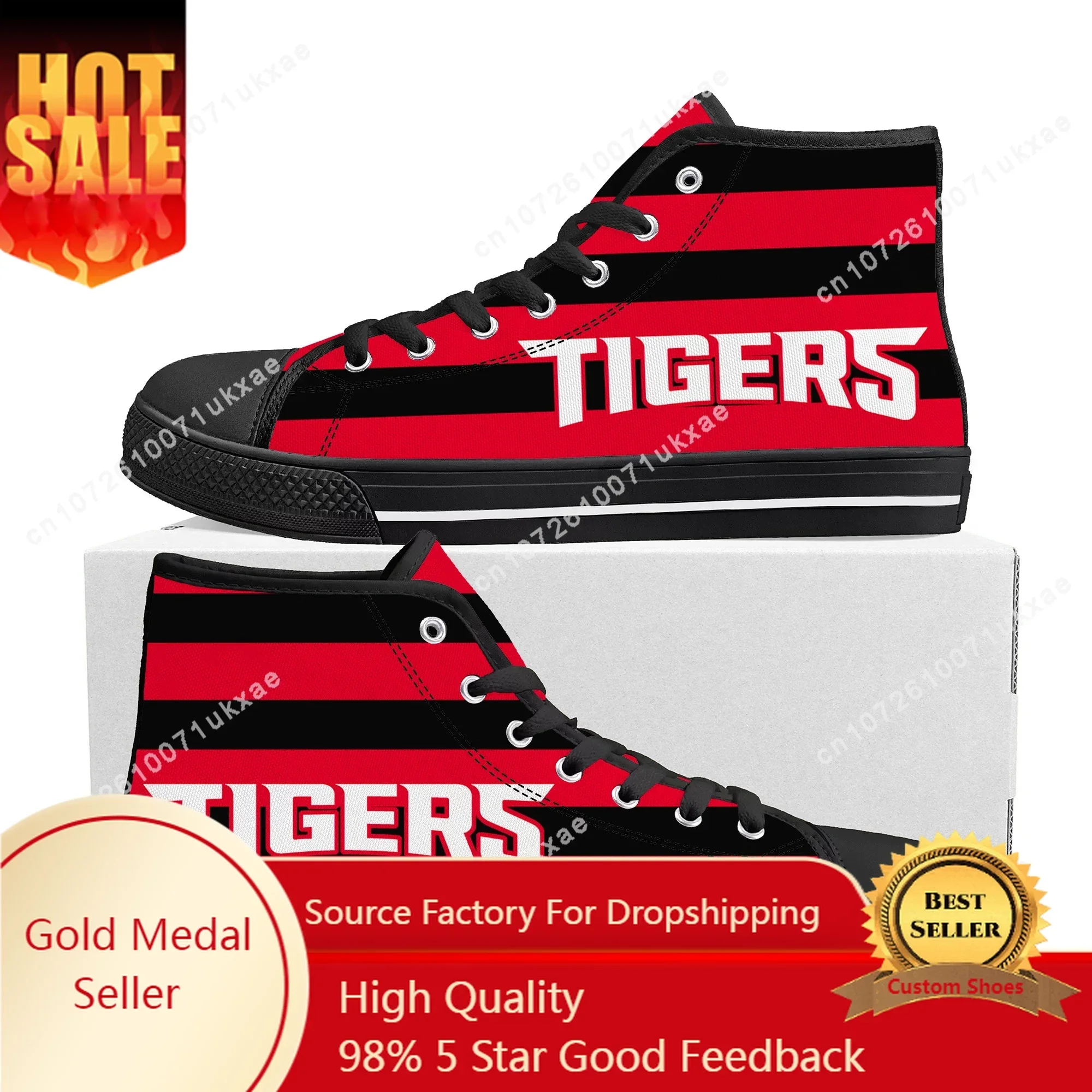 타이거즈 Korea Tigers baseball High Top Sneakers Mens Womens Teenager Canvas High Quality Sneaker Casual Custom Made Shoes Customize