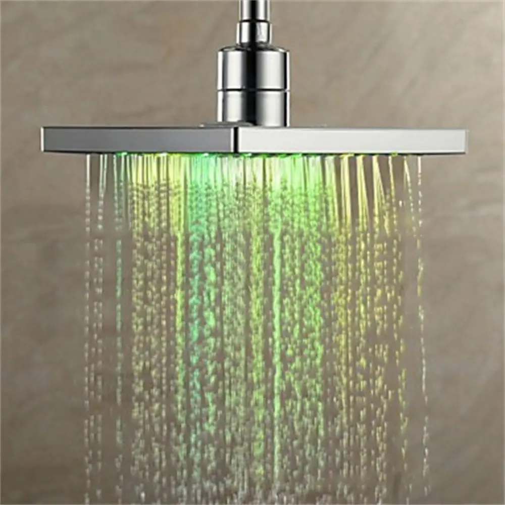 Led Shower Head 6 Inches Safe Energy-saving Environmental Fashionable Bathroom Accessories Bathroom Shower Economic Shower Head