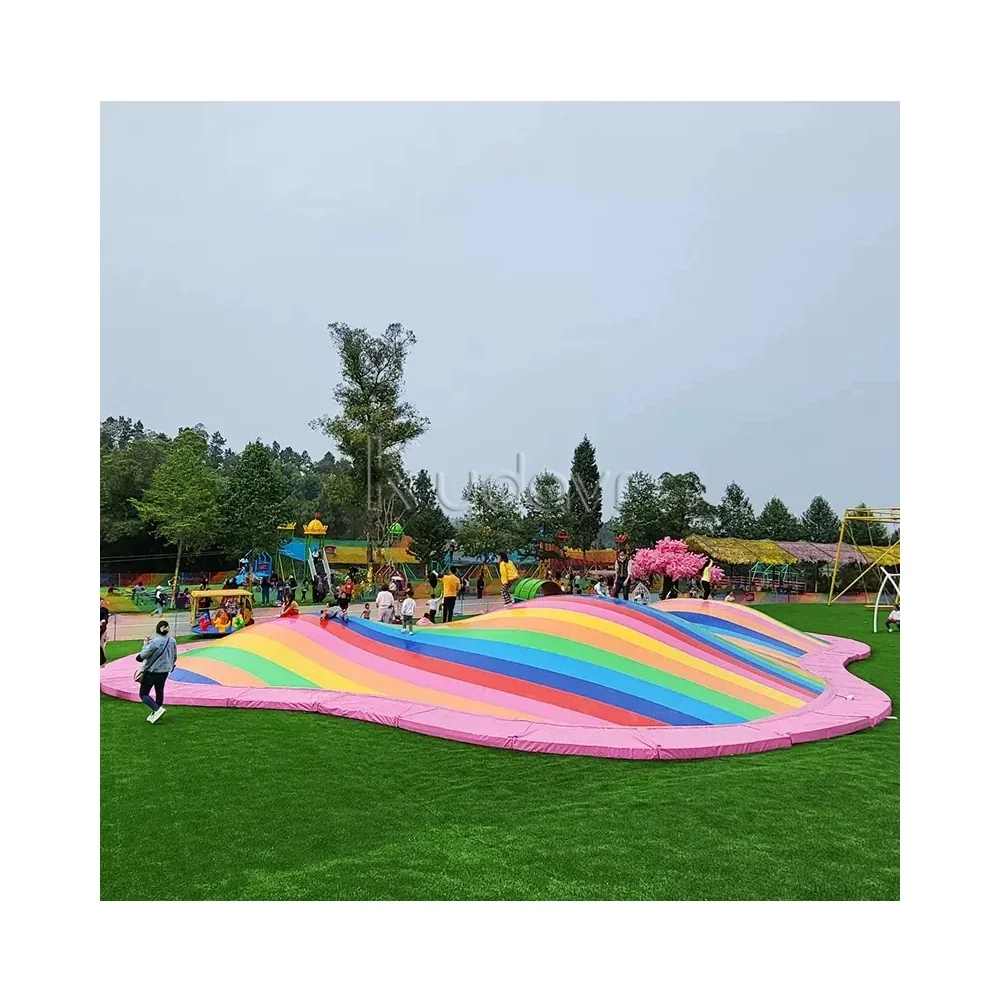 Outdoor Commercial Bungee Trampoline Amusement Children's Parks Equipment Kids Jumping Trampoline for Sale 1 Set Customized Size