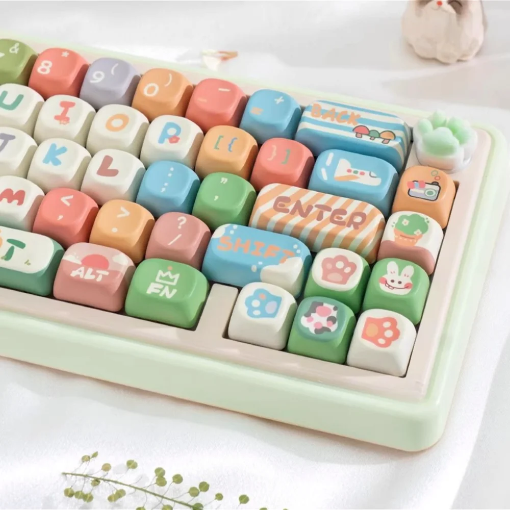 

131 Key MOA Shape Forest PBT Girl Keyboard Caps Compatible with Cherry Gateron MX Switch Mechanical Keyboards