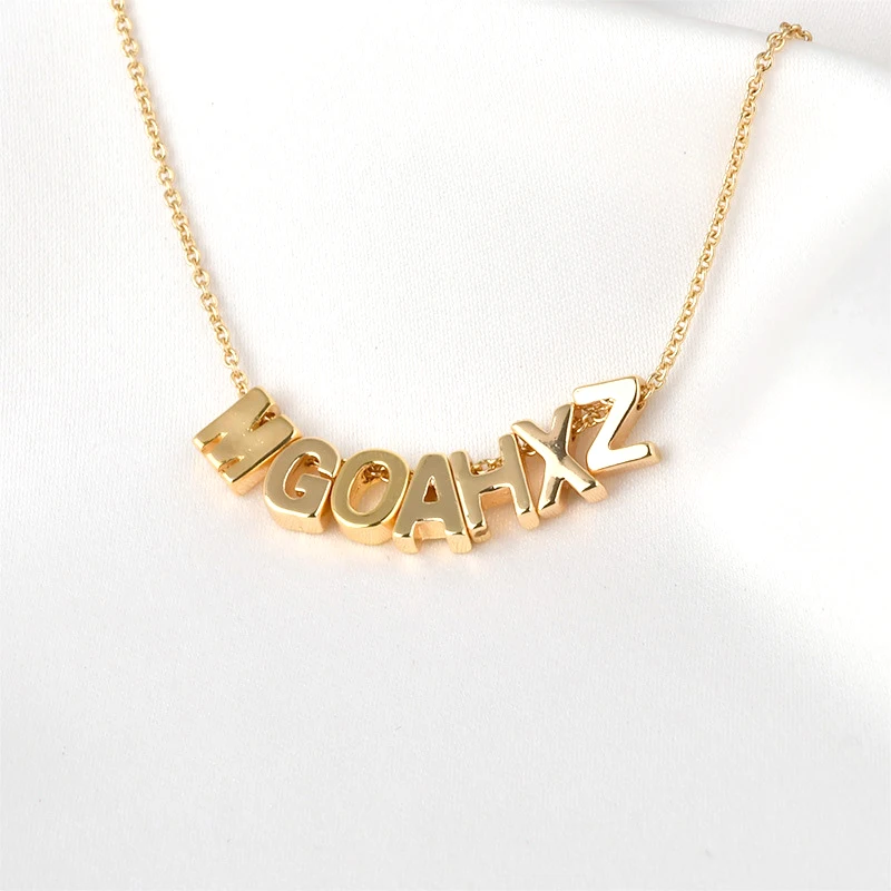 18K Real Gold Plated Letter Pendants - usage example