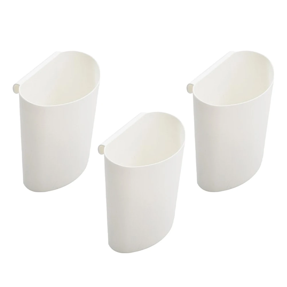 

3pcs Bucket Storage Basket Small Plastic Organizer For Home Rolling Cart Accessory Pp Hanging Trash Can Compact Hanging Bin