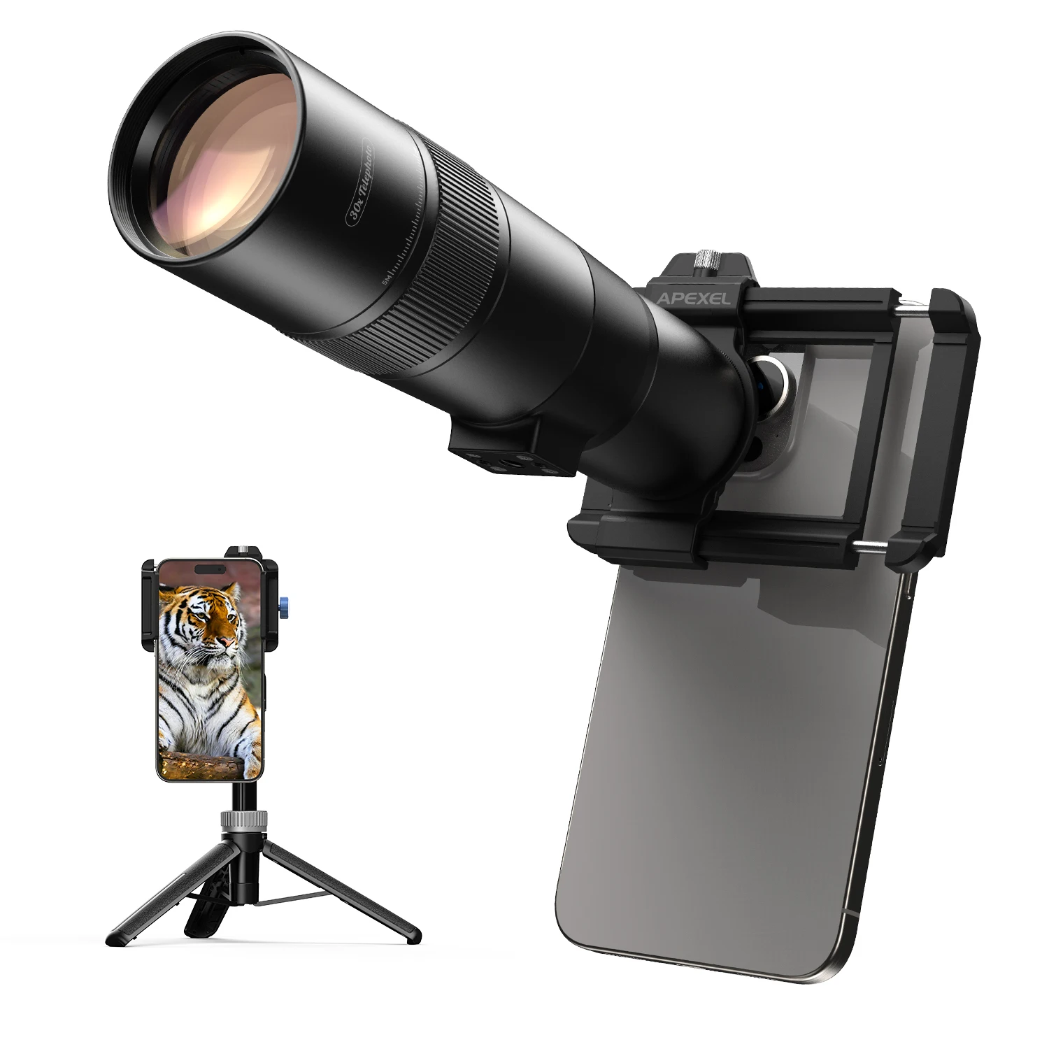 APEXEL NEW Long Distance Mobile Phone Telephoto Lens Professional Monocular Telescope With Tripod for Camping, Watching Concerts