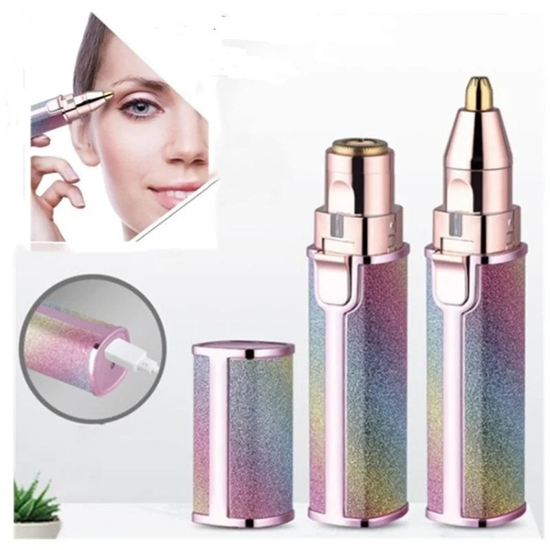 

Электрический женский триммер для бровей 2 в 1, портативная безболезненная женская бритва для бикини, бритва для волос на лобке, триммер для ухода за лицом для женщин